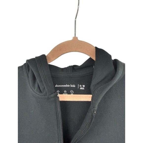 Abercrombie Kids Black Soft Half Zip Pullover Long Sleeve Active Top 9/10 New - Picture 3 of 7